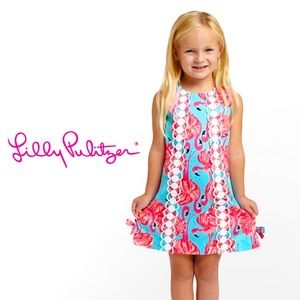 Lilly Pulitzer Girl’s Southern Charm Shift Dress Flamingo SZ.8